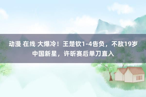 动漫 在线 大爆冷！王楚钦1-4告负，不敌19岁中国新星，许昕赛后单刀直入