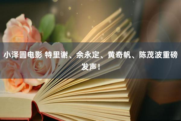 小泽圆电影 特里谢、余永定、黄奇帆、陈茂波重磅发声！