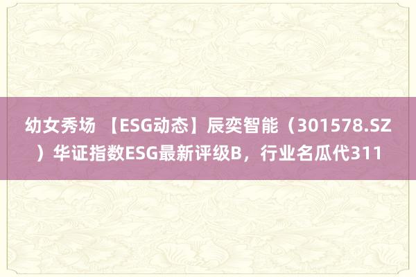 幼女秀场 【ESG动态】辰奕智能（301578.SZ）华证指数ESG最新评级B，行业名瓜代311