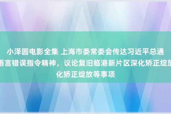 小泽圆电影全集 上海市委常委会传达习近平总通知错误语言错误指令精神，议论复旧临港新片区深化矫正绽放等事项