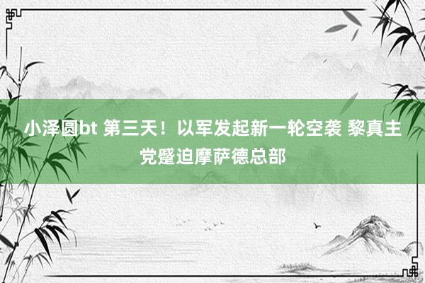 小泽圆bt 第三天！以军发起新一轮空袭 黎真主党蹙迫摩萨德总部