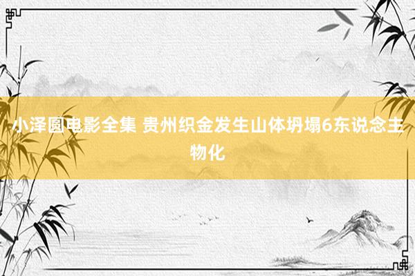 小泽圆电影全集 贵州织金发生山体坍塌6东说念主物化