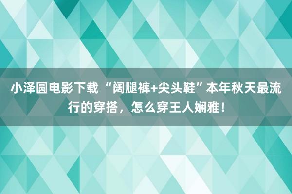 小泽圆电影下载 “阔腿裤+尖头鞋”本年秋天最流行的穿搭，怎么穿王人娴雅！