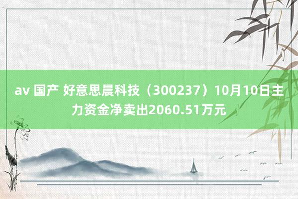 av 国产 好意思晨科技（300237）10月10日主力资金净卖出2060.51万元