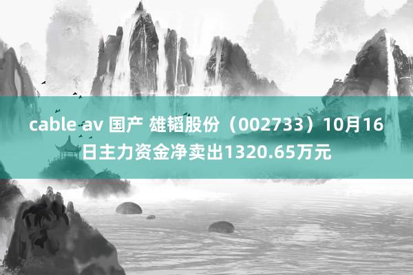 cable av 国产 雄韬股份（002733）10月16日主力资金净卖出1320.65万元