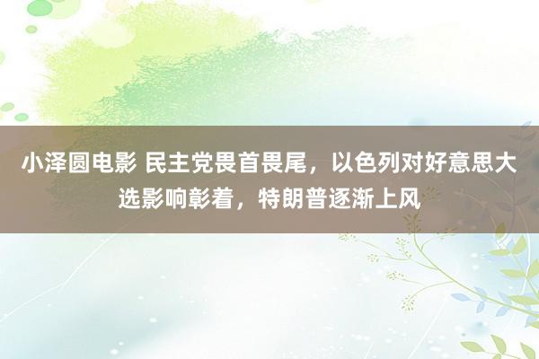 小泽圆电影 民主党畏首畏尾，以色列对好意思大选影响彰着，特朗普逐渐上风