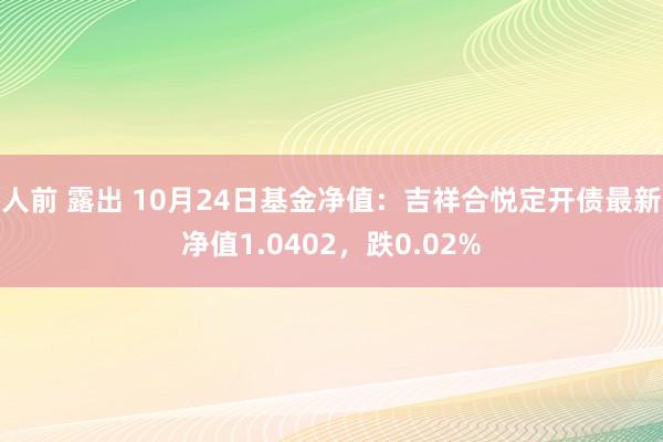 人前 露出 10月24日基金净值：吉祥合悦定开债最新净值1.0402，跌0.02%